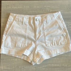 Women’s Loft Mid Rise White Denim Shorts Size 8